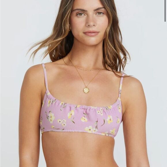 Billabong Peaceful Petals Ribbed Mila Bralette Top - Picture 2 of 6